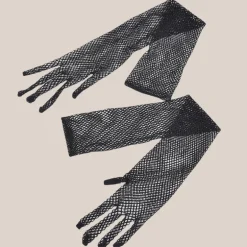 Mesh Long Gloves - Black