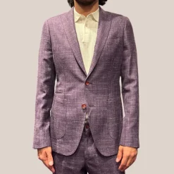 Mesh Weave Stretch Blazer - Purple