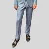 Mesh Weave Stretch Pants - Light Blue
