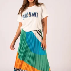Miami Palms Print Relaxed Tee - White
