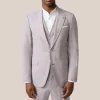 Mottled Cotton Wool Blend Peaked Suit Jacket - Violet