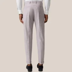 Mottled Cotton Wool Blend Cuff Pants - Violet