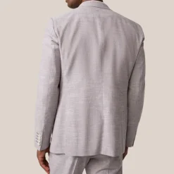 Mottled Cotton Wool Blend Peaked Suit Jacket - Violet