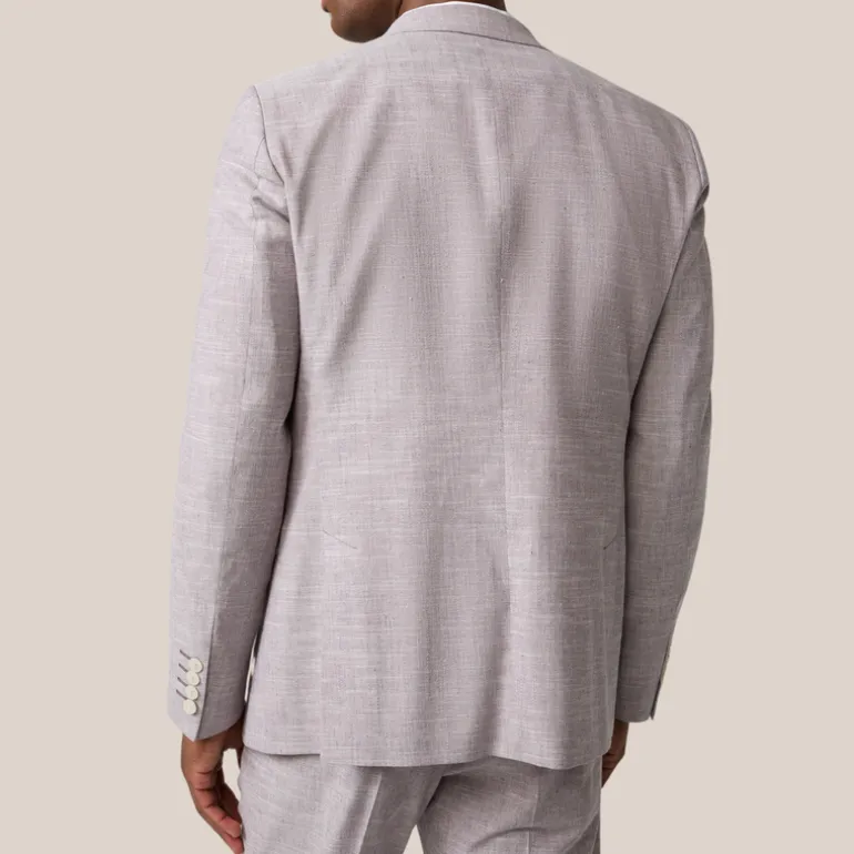 Mottled Cotton Wool Blend Peaked Suit Jacket - Violet