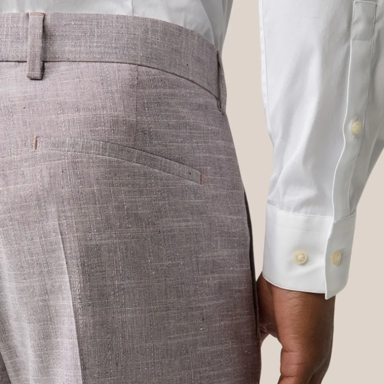 Mottled Cotton Wool Blend Cuff Pants - Violet