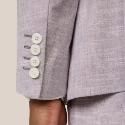Mottled Cotton Wool Blend Peaked Suit Jacket - Violet