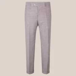 Mottled Cotton Wool Blend Cuff Pants - Violet
