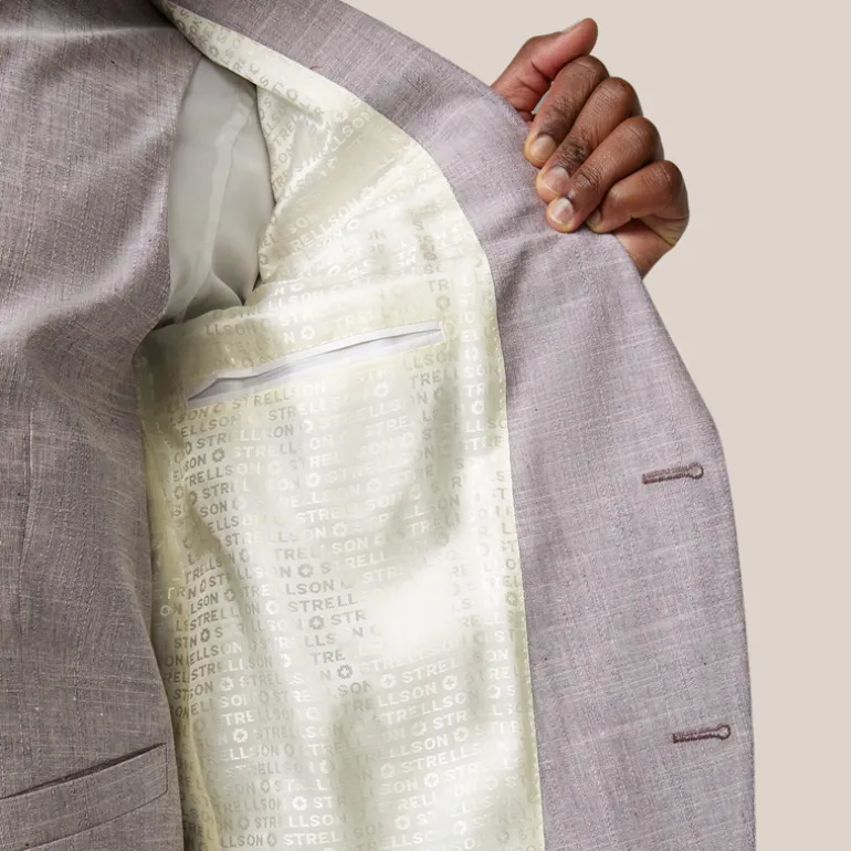 Mottled Cotton Wool Blend Peaked Suit Jacket - Violet
