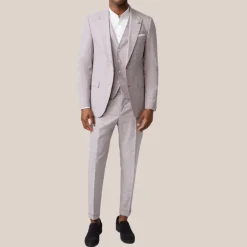 Mottled Cotton Wool Blend Peaked Suit Jacket - Violet