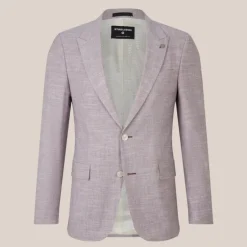Mottled Cotton Wool Blend Peaked Suit Jacket - Violet