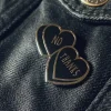 No Thanks Candy Hearts Enamel Pin - Black/Silver