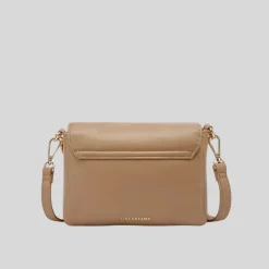 Overflap Gold Chain Crossbody Bag - Taupe