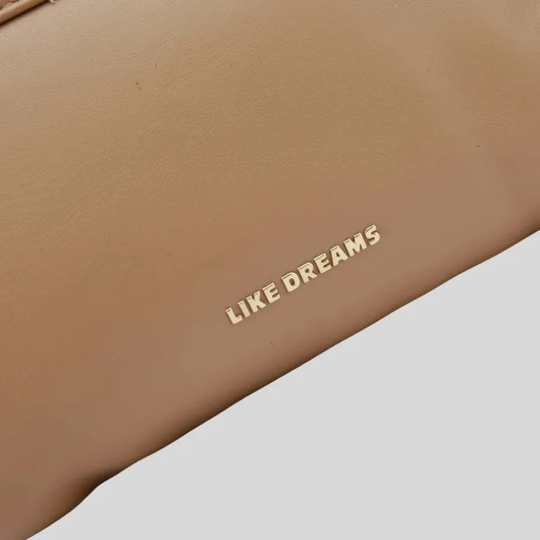 Overflap Gold Chain Crossbody Bag - Taupe