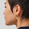 Padlock Heart Earrings - Gold