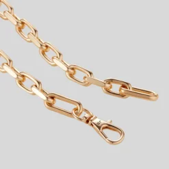 Padlock Triple Hearts Pendant Chain Link Necklace - Gold