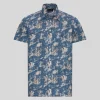 Palm Tree Print Shirt - Teal
