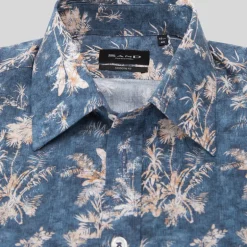 Palm Tree Print Shirt - Teal