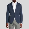 Patch Pocket Double Face Contrast Jersey Blazer - Navy