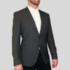 Patch Pocket Heathered Suit - Charcoal