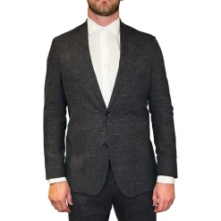 Patch Pocket Heathered Suit - Charcoal