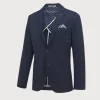 Patch Pocket Melange Jersey Blazer - Navy
