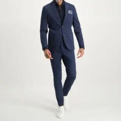 Patch Pocket Melange Jersey Blazer - Navy