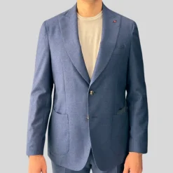 Patch Pocket Peak Lapel Blazer - Blue