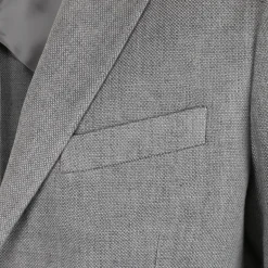 Patch Pocket Peak Lapel Linen Blazer - Grey