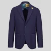 Patch Pocket Wool Blend Twill Blazer - Navy