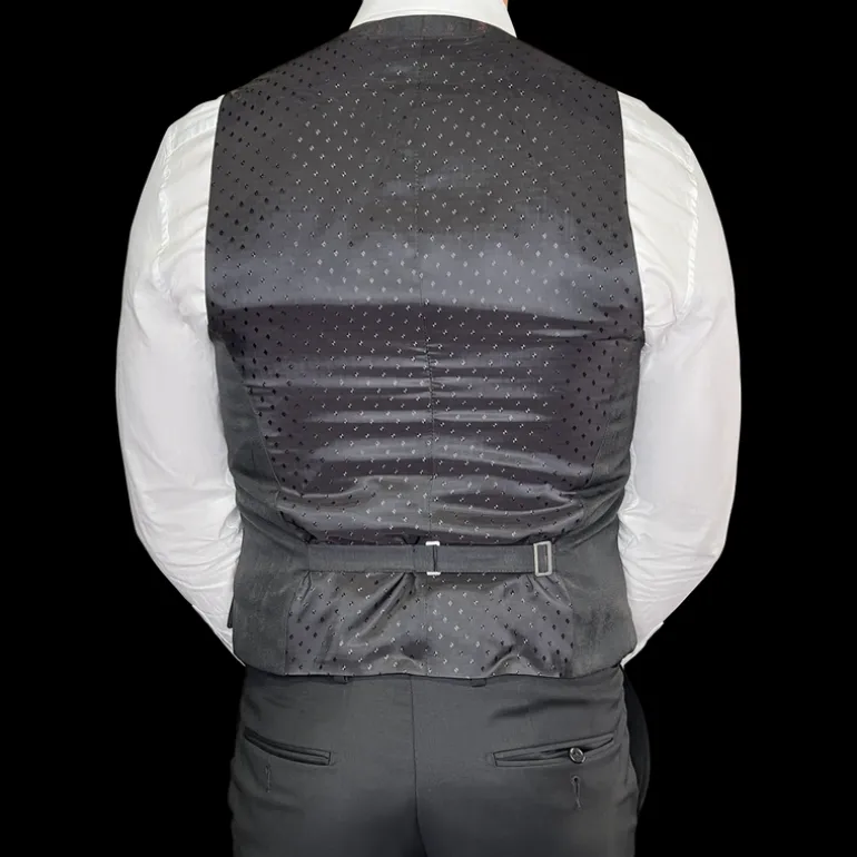 Patterned Slim Fit Ceremony Vest - Black