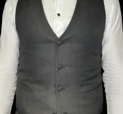 Patterned Slim Fit Ceremony Vest - Black
