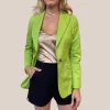 Peak Lapel 1-Button Blazer - Lime