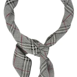 Plaid Check Silk-Like Neckerchief - Black