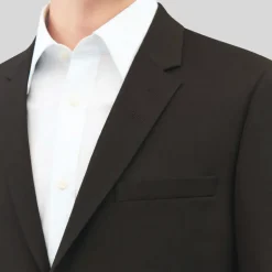 Plain Weave Wool Blend Suit - Brown