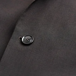 Plain Weave Wool Blend Suit - Brown