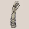 Polka Dot Mesh Long Gloves - Black