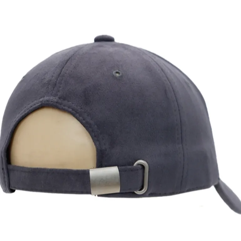 Premium Faux Suede Strap Baseball Cap - Charcoal