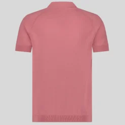 Raglan Shoulder Luxe Knit Polo - Rose