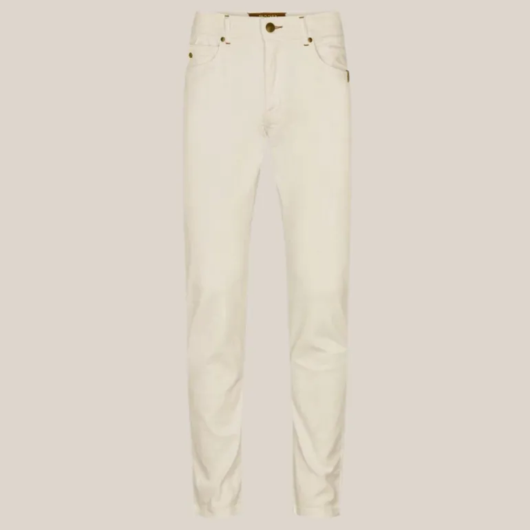 Recycled Cotton Mix 5-Pocket Twill Chino - Off-White