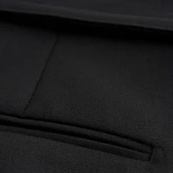 Relaxed Fit Belted Wool Blend Trouser - Black