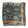 Scale Pattern Silk-Like Neckerchief - Green/Orange