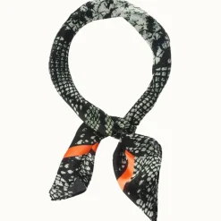 Scale Pattern Silk-Like Neckerchief - Green/Orange