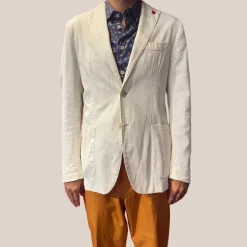 Seersucker Patch Pocket Blazer - Off-White