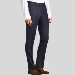 Shadow Checks Pants - Navy