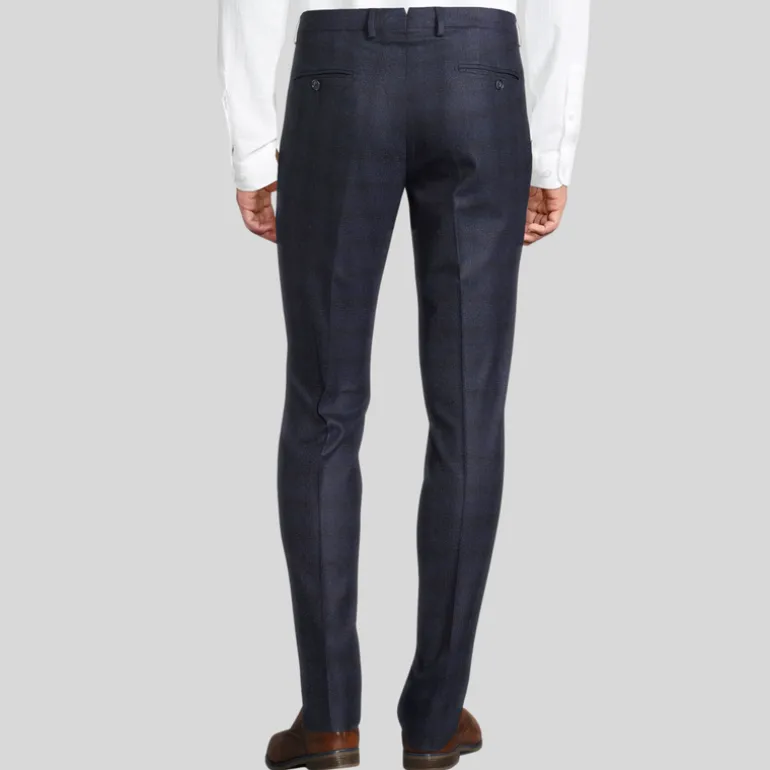 Shadow Checks Pants - Navy