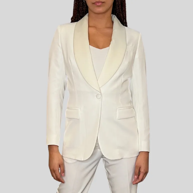 Shawl Collar Blazer - White