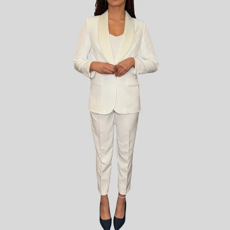 Shawl Collar Blazer - White