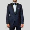 Shawl Collar Tuxedo Suit - Navy