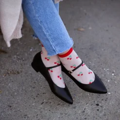 Sheer Fruit Socks - Cherries