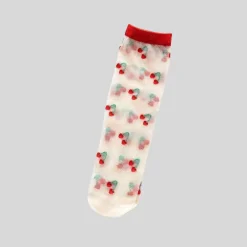 Sheer Fruit Socks - Cherries